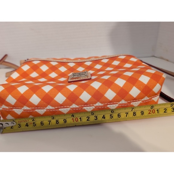 Dooney & Bourke Gingham Plaid
Pouchette Crossbody Orange/White
Leather Canvas - Picture 10 of 10